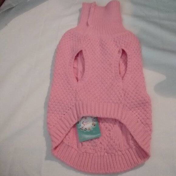 Cozy Pink Knitted Dog Sweater - Picture 2 of 3